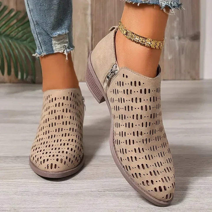 Elegante Damenstiefel mit Reißverschluss, bequem, rutschfest und atmungsaktiv für den Alltag.
