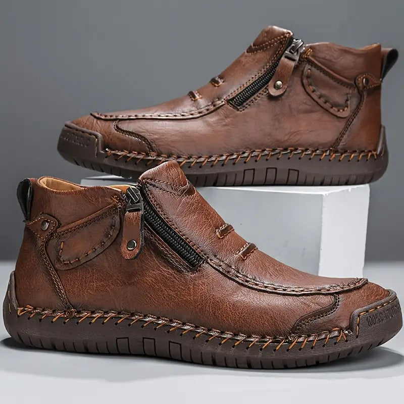 Orthopädische Komfort Herrenschuhe in Schwarz, rutschfest und atmungsaktiv, ideal für Business & Alltag.