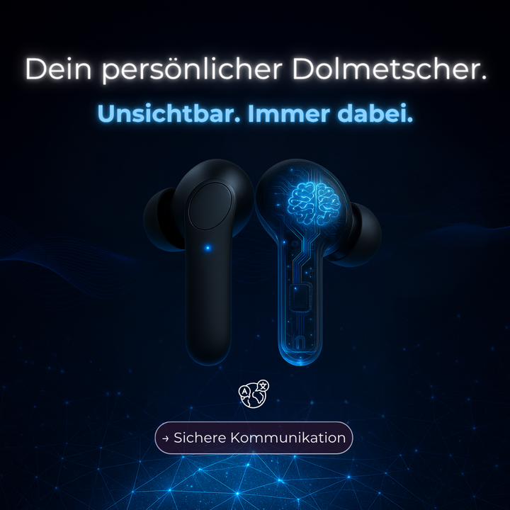 Elegante Unisex In-Ear Kopfhörer; kabellose Bluetooth-Ohrhörer mit Echtzeit-Übersetzung und Geräuschunterdrückung.