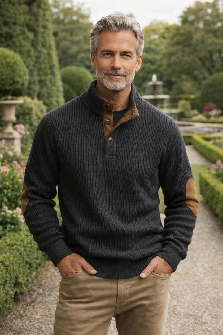 Lässiger Herren Pullover Isaarel, langärmlig mit Stehkragen, perfekte Freizeitmode.