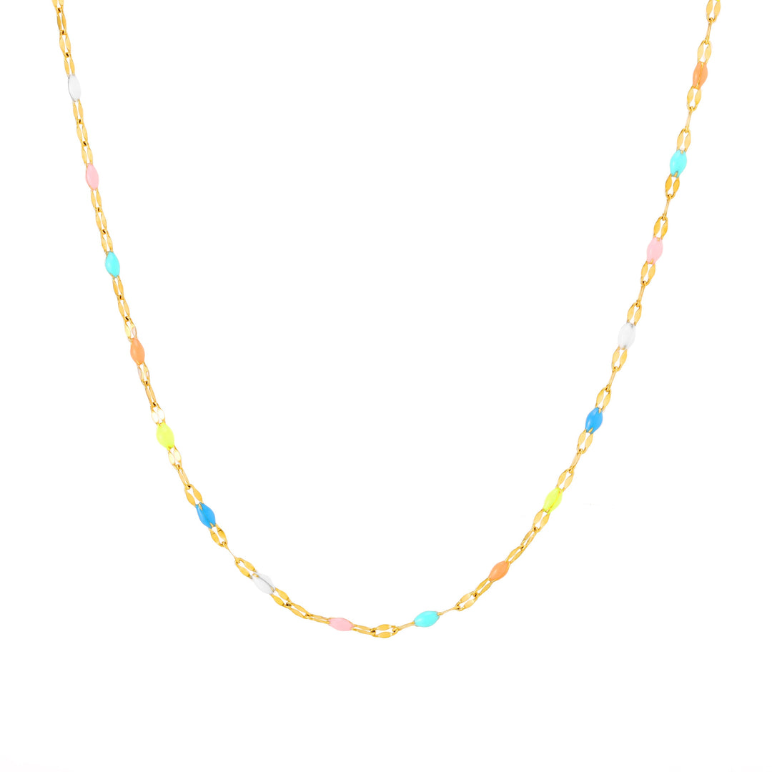 Trendige Damen Regenbogen Choker Halskette, buntes Design, wasserfest und langlebig.