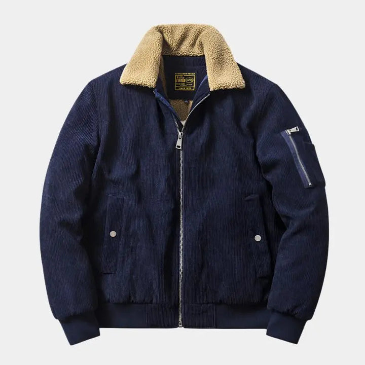 Modische Herren Bomberjacke in Blau, ideal für lässige Freizeit-Outfits und moderne Herrenmode.