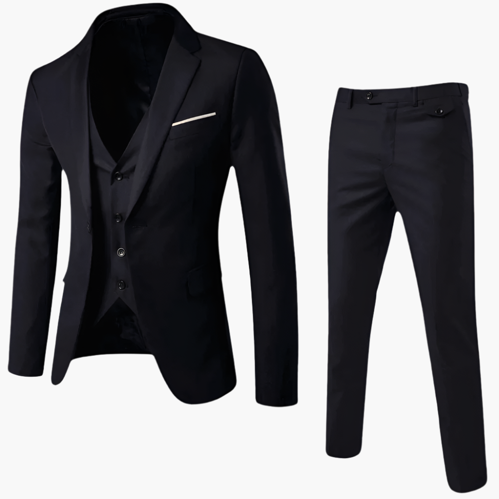 Komplettes Herren Anzug Set, Dreiteiler. Inklusive Sakko, Weste, Hose. Klassisch & stilvoll für jeden Mann.
