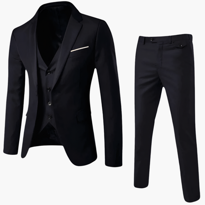 Komplettes Herren Anzug Set, Dreiteiler. Inklusive Sakko, Weste, Hose. Klassisch & stilvoll für jeden Mann.