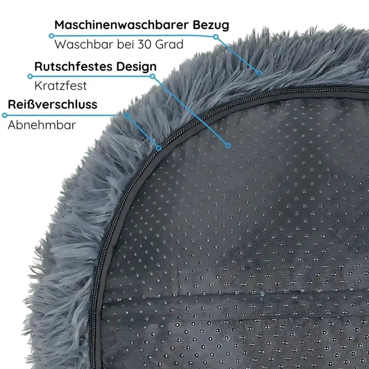 Flauschiges, gemütliches Haustierbett, ergonomischer Schlafplatz für glückliche Hunde & Katzen.