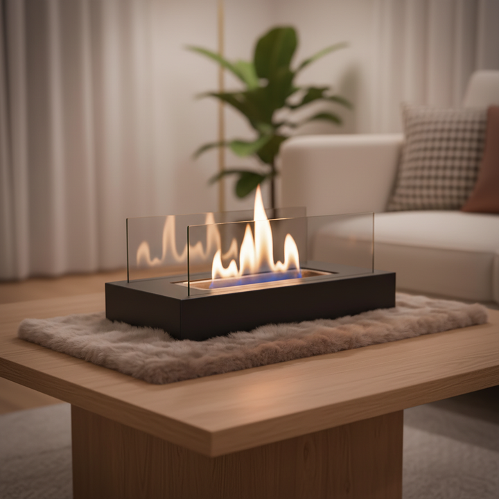 Rauchfreies Tisch Dekofeuer von Luxfire für Innen & Außen, schafft gemütliches Ambiente ohne Rauch.