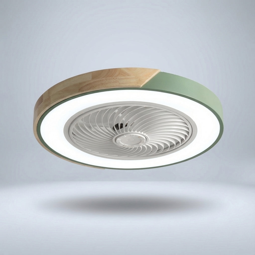 Energieeffizienter LED Deckenventilator, kombiniert leistungsstarke Kühlung und helle Innenbeleuchtung.