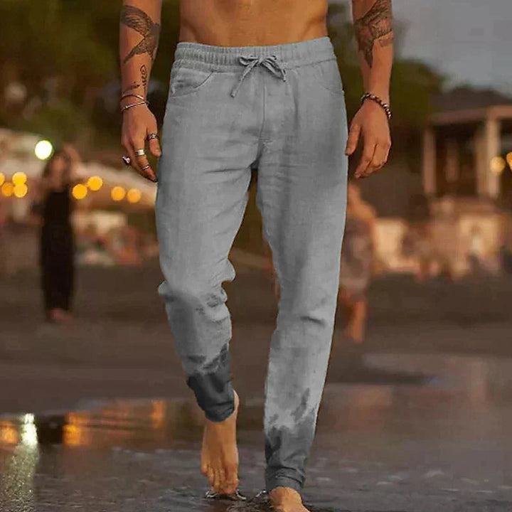 Bequeme Herren Jogger Hose mit elastischem Bund und Kordelzug, perfekt für den Strand und entspannte Tage.