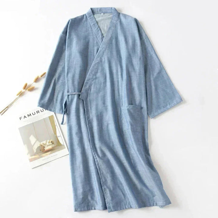 Eleganter Herren Kimono-Bademantel Blake im japanischen Stil, weich und ideal als Morgenmantel.