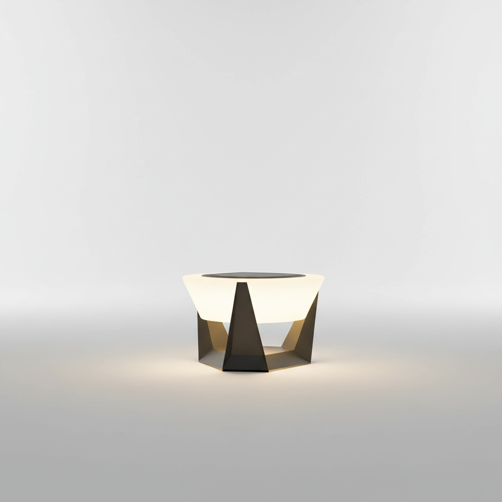 Detailansicht der HikariBeam Solar-Gartenleuchte mit elegantem, japanischem Design für stimmungsvolles Licht.