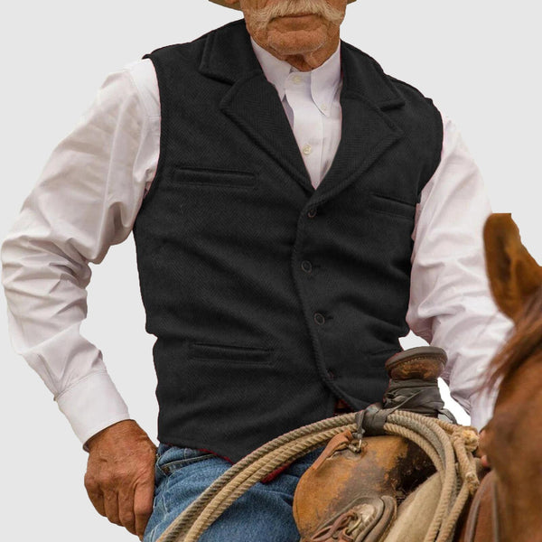Klassische Herren-Anzugweste mit Revers, schlank geschnitten. Perfekte elegante Herrenmode für formelle Anlässe.