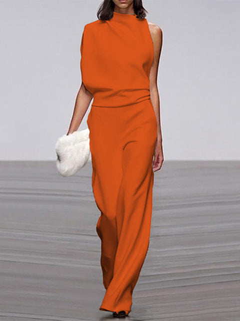 Freizeit Damen Jumpsuit Mira, ärmellos und bequem, weites Bein. Modische Sommerkleidung für Damen.