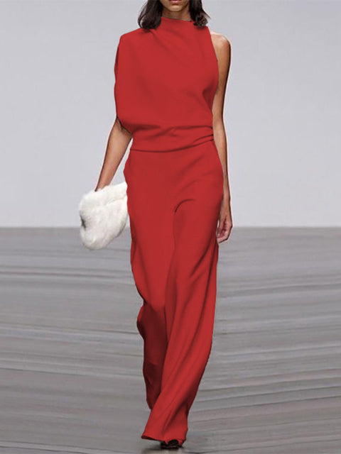 Eleganter ärmelloser Damen Overall Mira mit weitem Bein, für besondere Anlässe im Sommer. Feminine Mode.