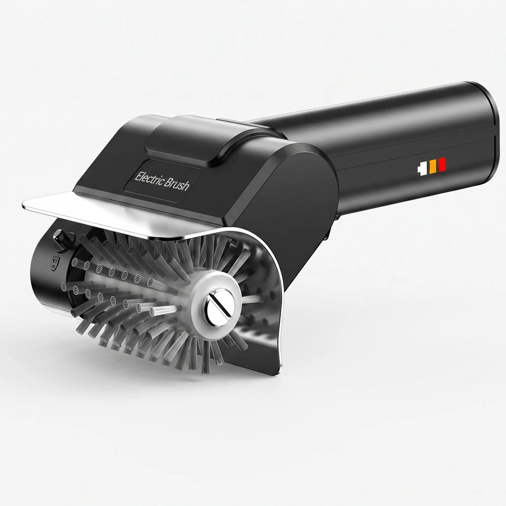 Leistungsstarke elektrische Grillbürste zur effizienten Reinigung von Grillrosten. Kabellos, ideal für jedes Grillzubehör.
