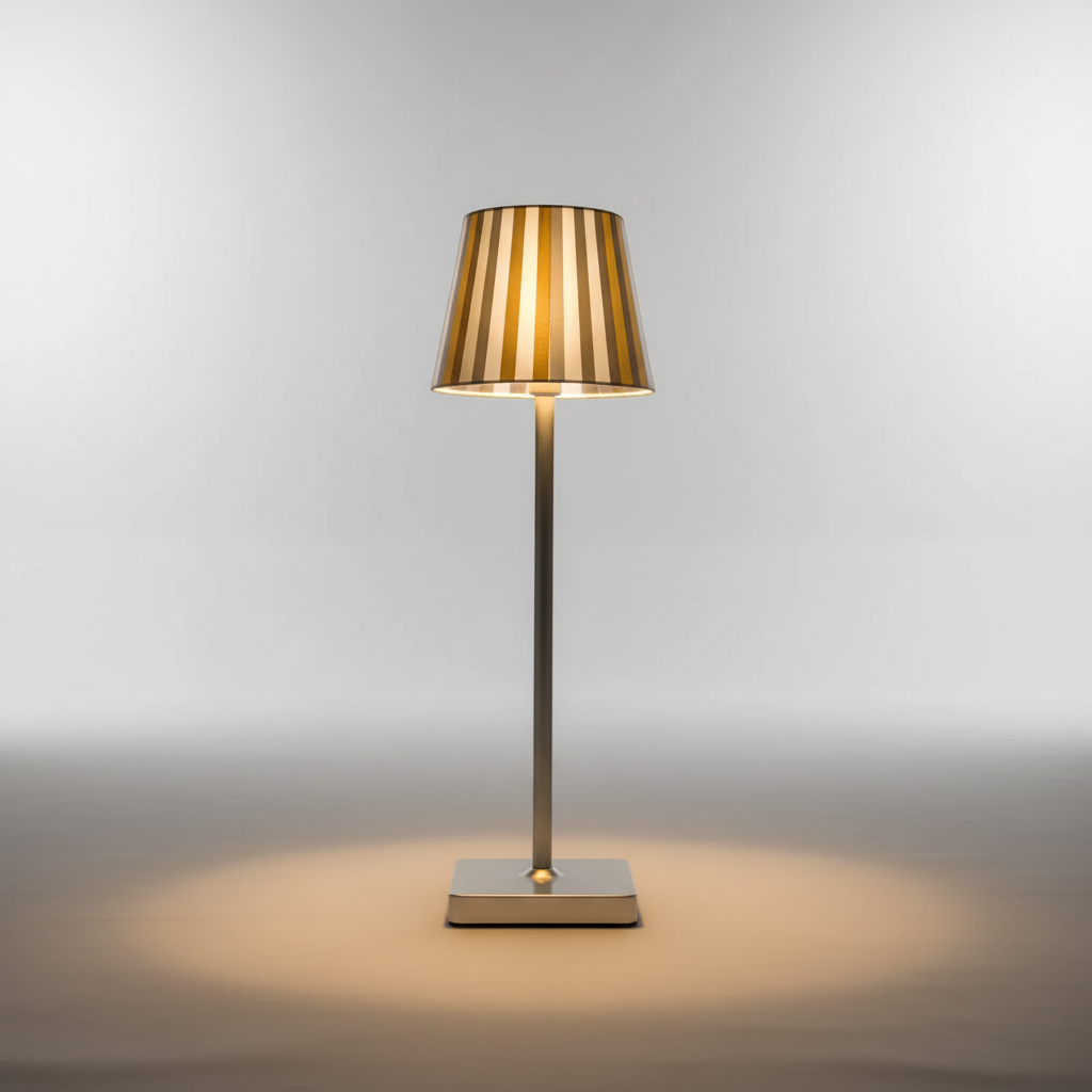 Moderne kabellose LED Tischlampe für vielseitiges Ambiente. Dimmbare Lichtquelle für Innen- & Außenbereich.