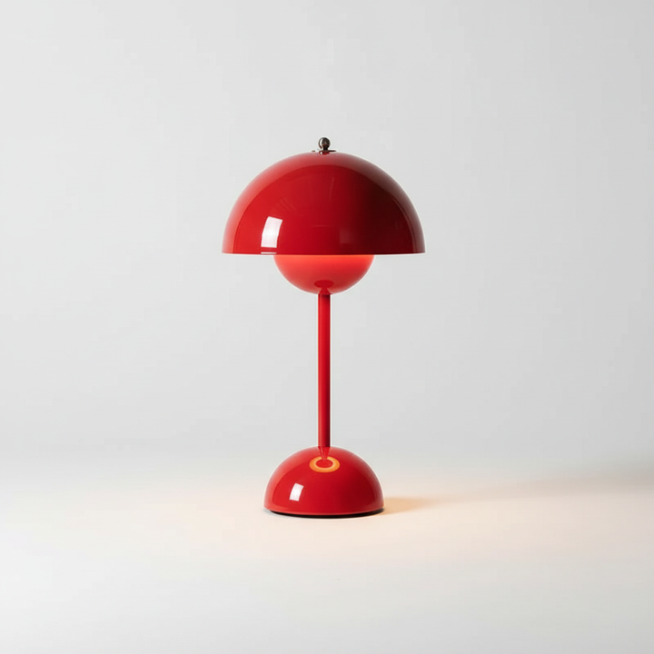 Blaue Moonlyte LED Tischlampe, kabellos & dimmbar. Dekoratives Farblicht für modernes Interieur.