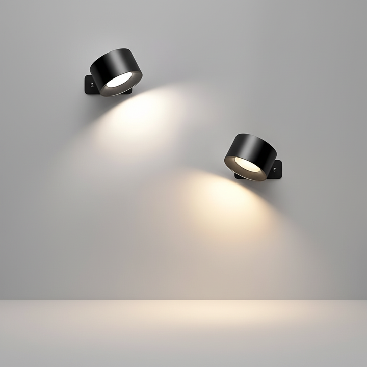 Elegante FlexiHalo Design-Wandleuchte, kabellos & magnetisch, moderne LED-Beleuchtung für jeden Raum.