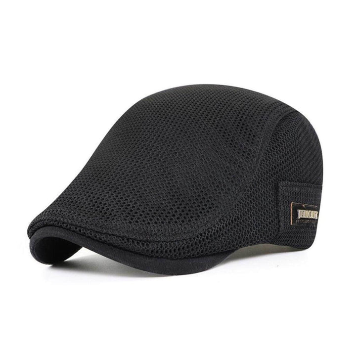 Schwarze atmungsaktive Sommer-Cap für Herren aus Mesh. Leicht & ideal für heiße Tage und Laufen.