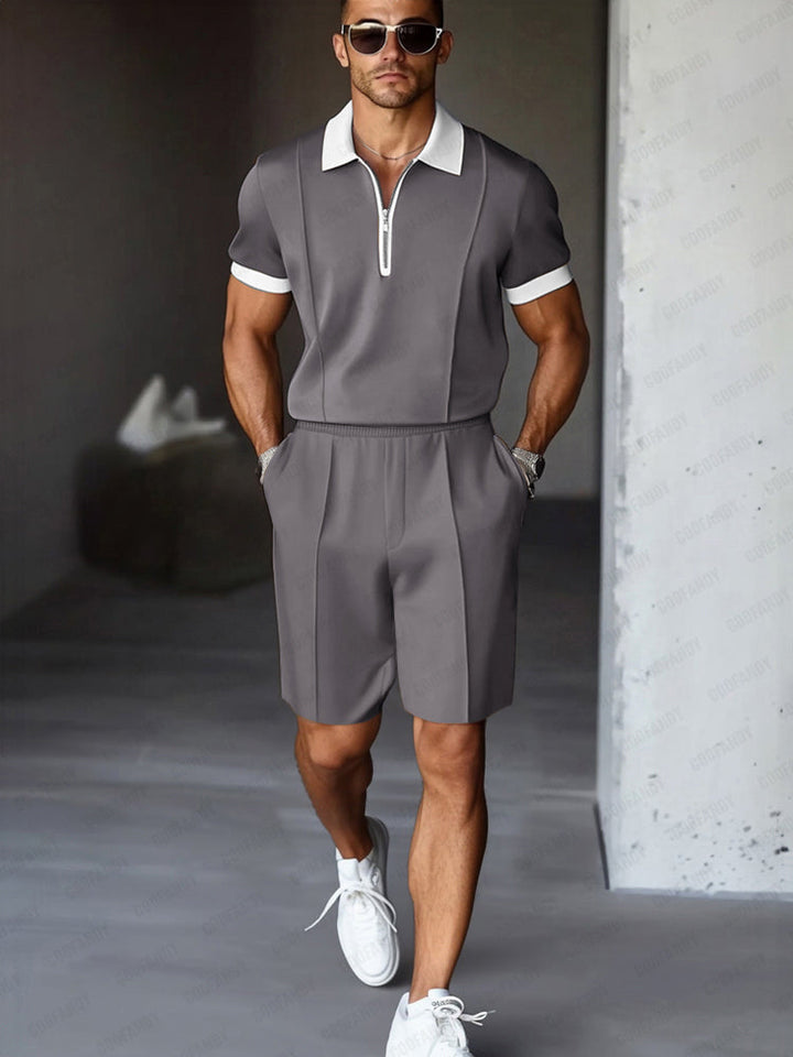 Herren Karo Outfit: Lässiges & bequemes zweiteiliges Set für Freizeit & Alltag.