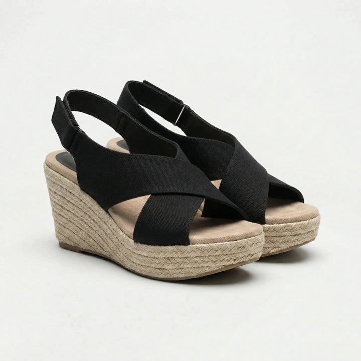 Komfortable Damen Keilabsatz Sandale mit weichen Riemen, ideal für lange Sommertage & Urlaub.