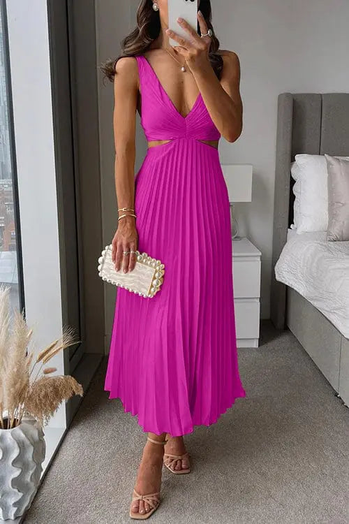 Klassisches elegantes Damen Plisseekleid, festliches Abendkleid, zeitlos & schick.