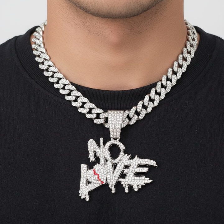 Vielseitige Herren- & Damenkette: Hip-Hop Schmuck mit funkelndem Strass-Anhänger, urbanes Mode-Accessoire.