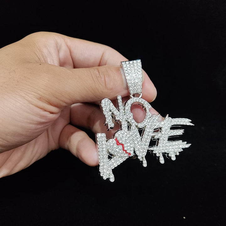 Funkelnde Unisex Strass-Kette mit glitzerndem Anhänger, modisches Hip-Hop Accessoire für Damen und Herren.