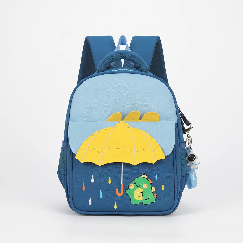 Leichter Schulrucksack für Kinder mit gepolsterten Trägern und coolem Cartoon-Design, perfekt für Ausflüge.