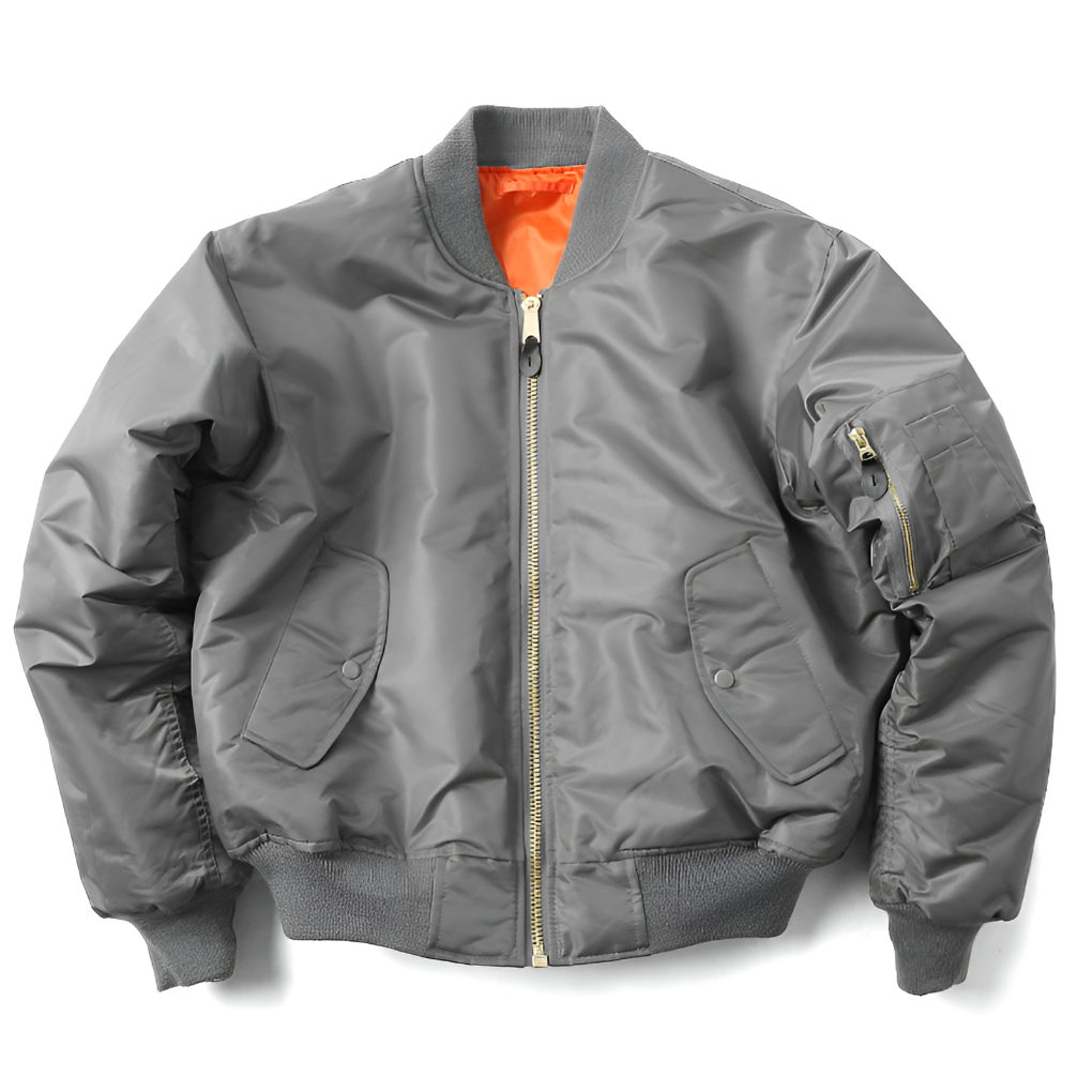 Rückansicht der klassischen Unisex Bomberjacke Nicole, modernes Design, ideal für Streetwear & Freizeit.