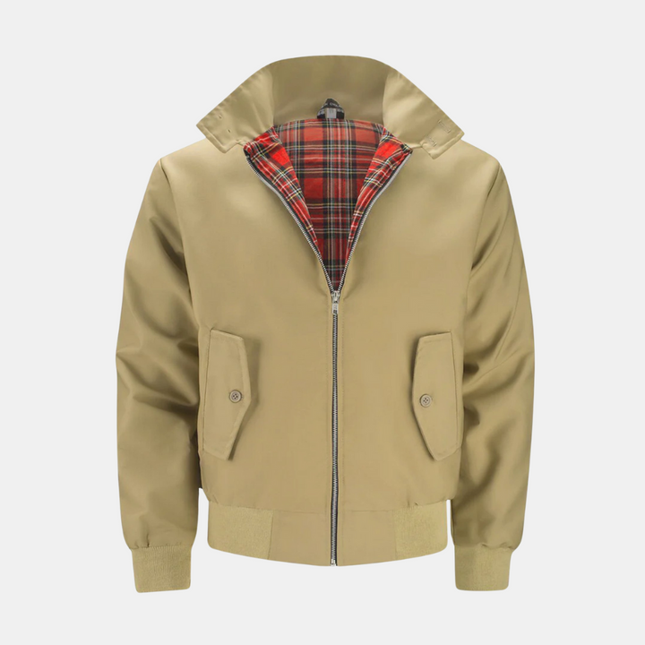 Hochwertige Herren Harringtonjacke, ideal als stilvolle Übergangsjacke. Klassisches Design für Freizeit und Alltag.