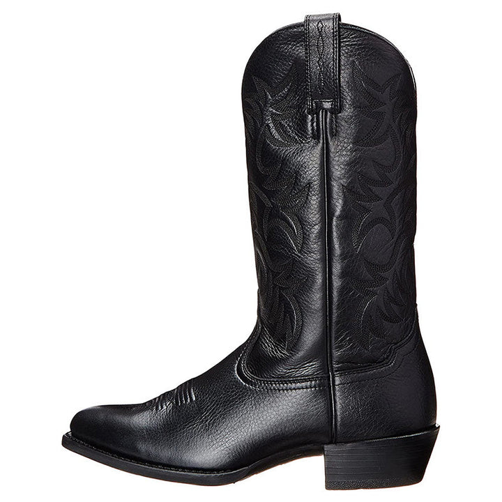 Modische Damen Ingeborg Western-Stiefel, vielseitig kombinierbar, kniehoch, mit markantem Blockabsatz.