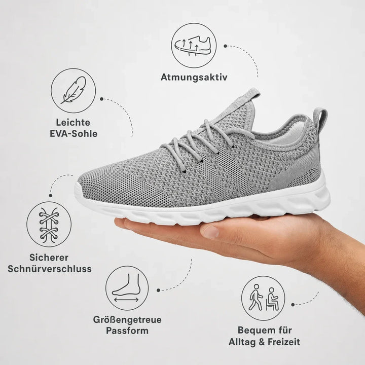 Vielseitiger Sportschuh für Herren, auch als bequemer Freizeitschuh. Ideal für aktive Tage und Erholung.