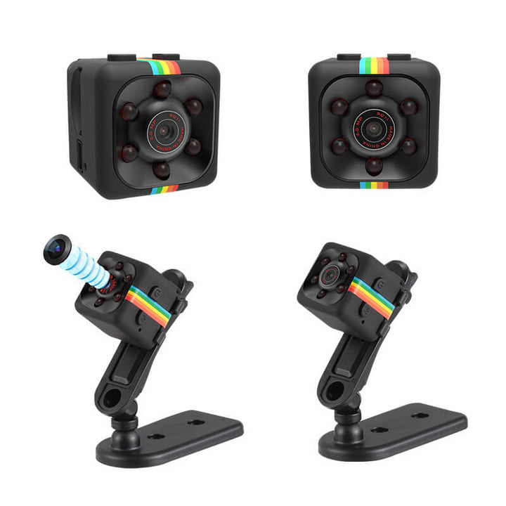 Winzige, blaue Full HD Mini Überwachungskamera mit IR-Nachtsicht und Bewegungserkennung, diskret & leistungsstark.