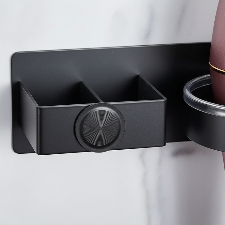 Eleganter StyleGripz Organizer für Haarpflegegeräte, ideal für platzsparendes Bad-Management.