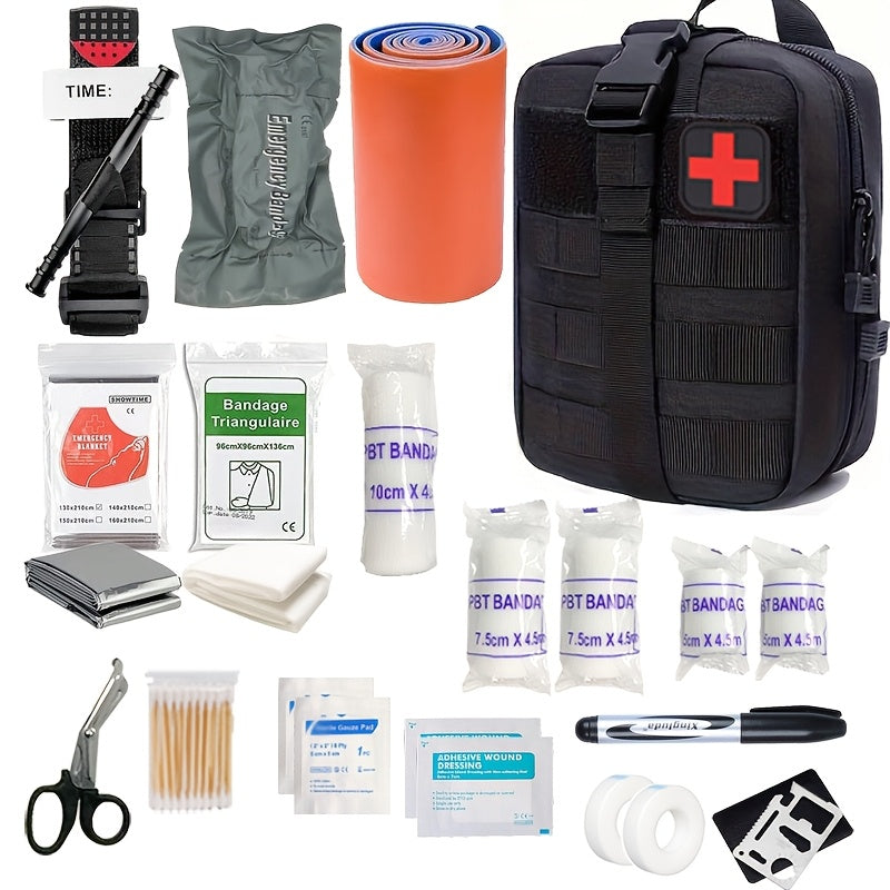 Gut ausgestattetes Erste-Hilfe-Set für Notfälle; kompaktes Outdoor-Kit FieldMedic für Sicherheit unterwegs.