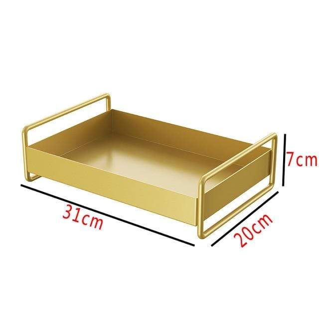 Stilvolles Modern GlamBoard Organizer Tablett in Gold, bringt Ordnung und Eleganz in jeden Wohnbereich.