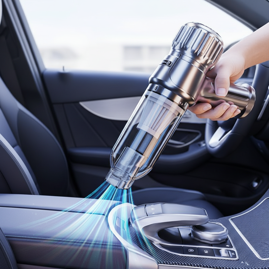 Leistungsstarker kabelloser Handstaubsauger DustMaster für Auto- und Haushaltsreinigung, effiziente Saugkraft.
