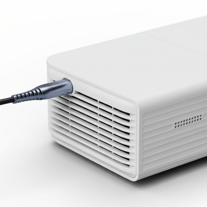 Moderner ProjectoLite Mini-Beamer für beeindruckendes Heimkinoerlebnis. Elektronik-Gadget mit Power.