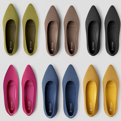 Stilvolle Ballerinas für Damen, flach und bequem. Perfekte Frühling-Sommer-Schlupfschuhe.