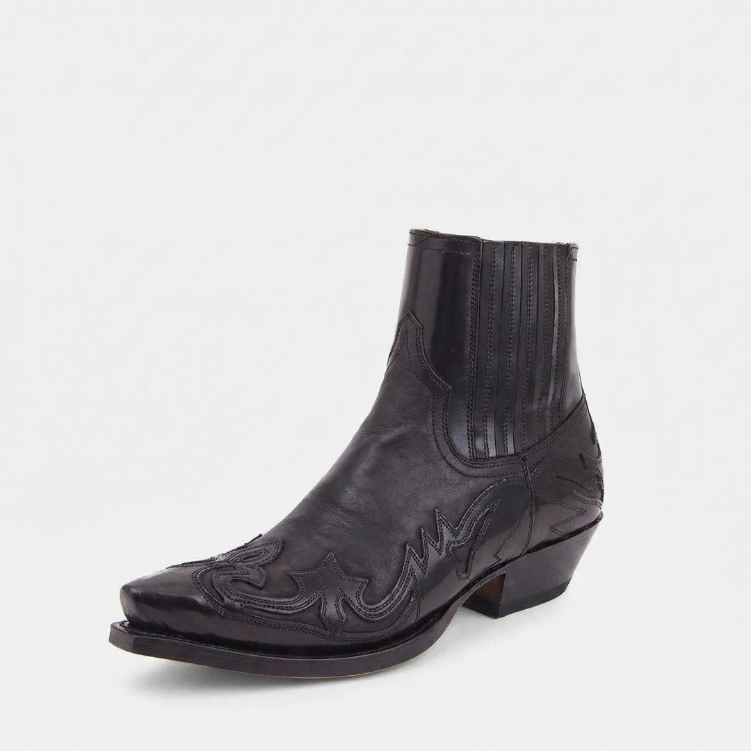 Komfortable Unisex Freizeitstiefel: Kurze Westernstiefeletten mit Blockabsatz & spitzer Zehe für lässige Looks.