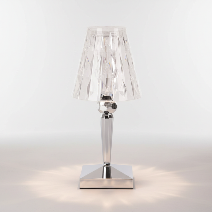 Moderne Kristalllampe Prismara als Tischleuchte, ideal für Schlafzimmer Dekoration.