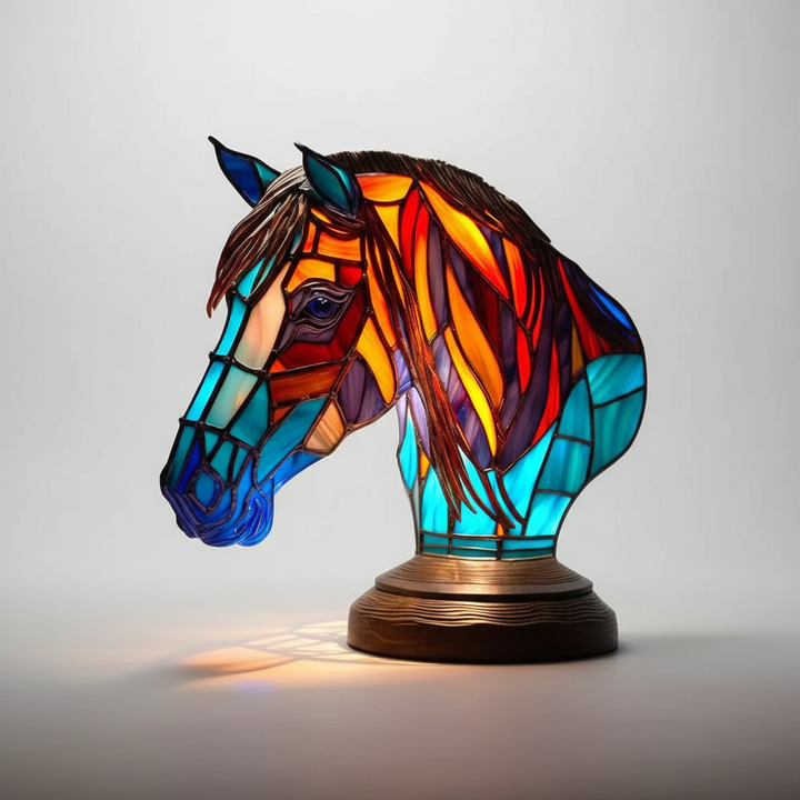 Moderne AnimalGlow Buntglaslampe mit Tiermotiv, passt zu jedem Einrichtungsstil.