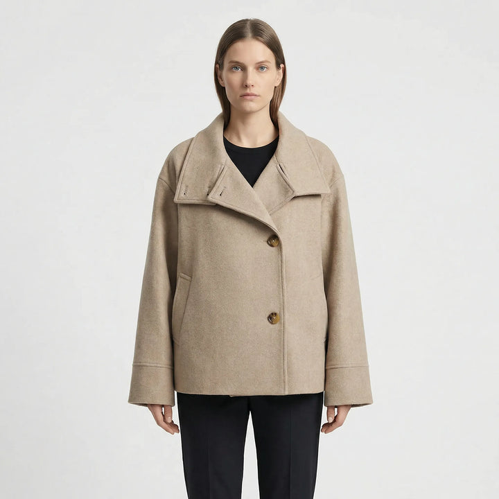Alea Damen Kurzmantel, doppelreihiges Design für einen eleganten Business- oder Freizeit-Look im Herbst.