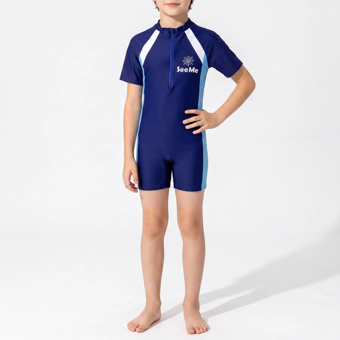 Bequemer Kinder Kurzarm-Schwimmanzug für Jungen & Mädchen, perfekt für den Pool & aktive Sommertage.