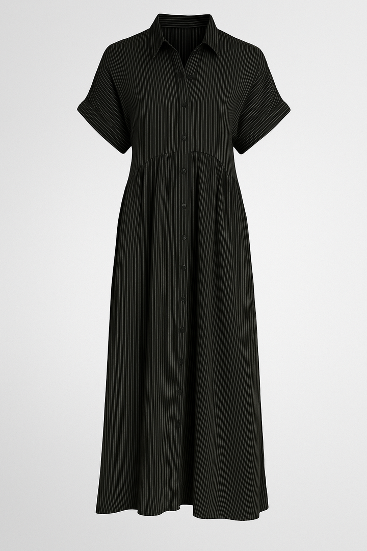 Bequemes, stilvolles Midikleid für Damen, einfarbig, perfekt für jeden Anlass. Mit nützlichen Taschen.