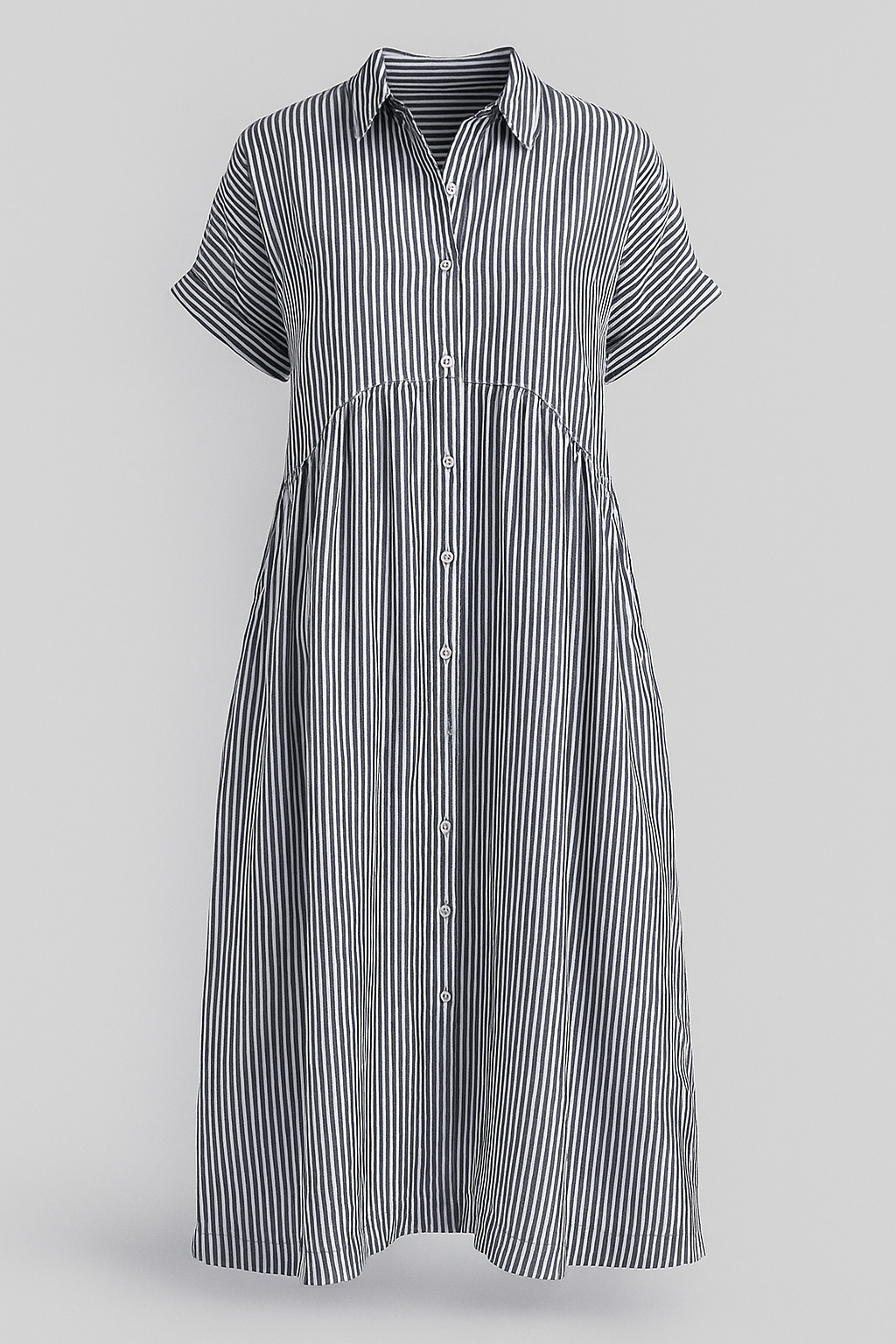 Casual Damenkleid: modisches Midikleid mit Taschen, vielseitig für Sommer & Alltag. Elegant und komfortabel.