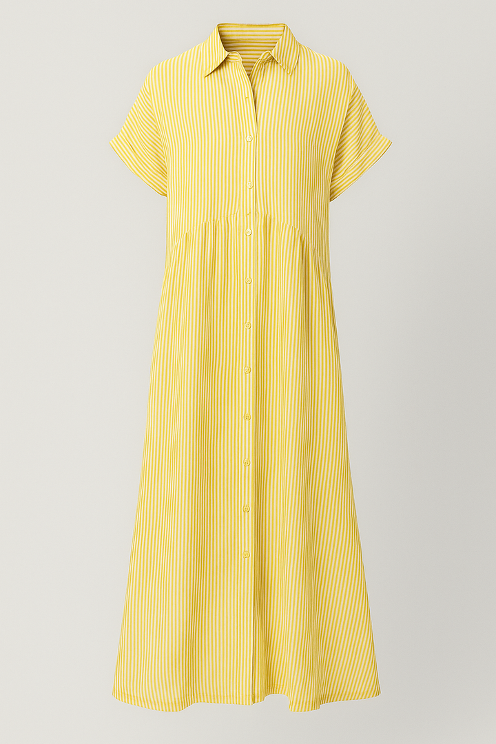 Elegantes Sommerkleid für Damen: einfarbiges Midikleid mit Taschen, atmungsaktiv & stilvoll. Für den Sommer.