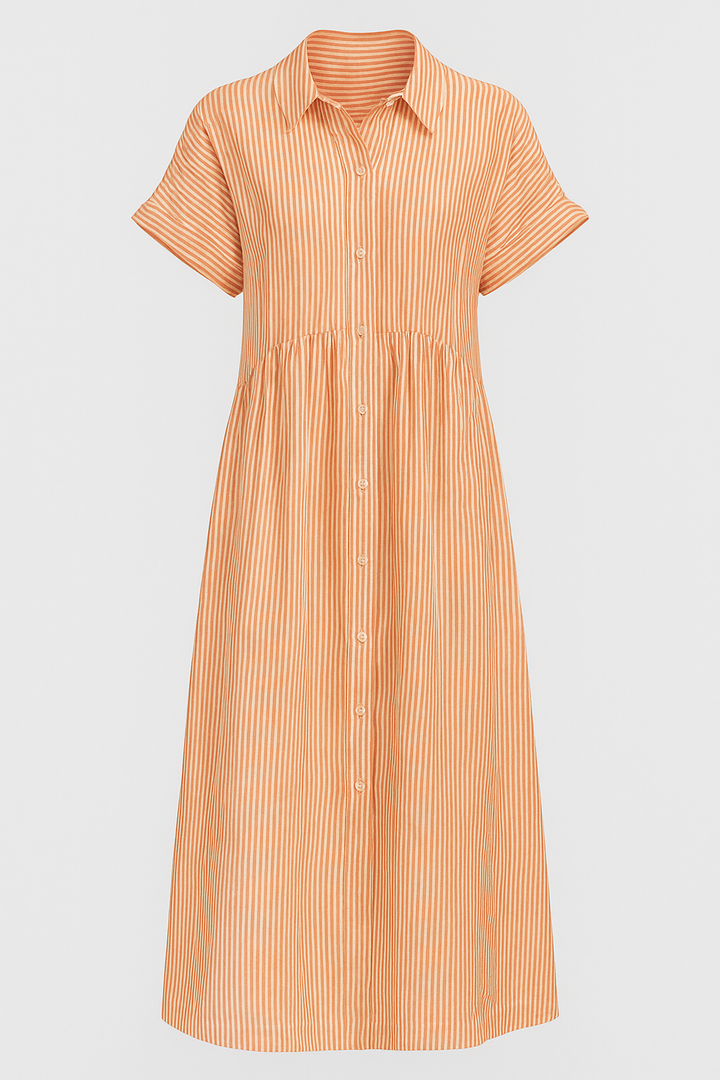 Alltagskleid Damen: bequemes Midikleid mit Taschen, lässig und modisch. Komfortables Freizeitkleid.