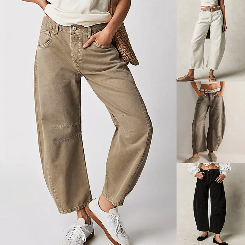 Bequeme Damen Jeans mit weitem Bein, eleganter Schnitt für entspannten Komfort den ganzen Tag.