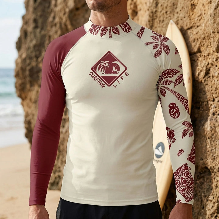 Herren Langarm-Schwimmshirt, Rashguard für Wassersport, Surfen und Schwimmen mit UV-Schutz.